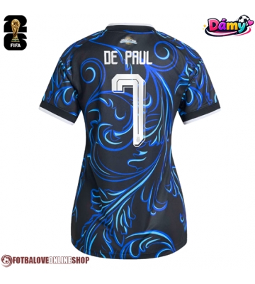 Argentina Rodrigo De Paul #7 Venkovní Dres pro Dámy MS 2026 Krátkým Rukávem